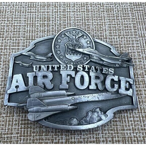 Vintage 80's 1987 United States Air Force Siskiyou Bergamot Belt Buckle USA Made - Picture 1 of 6